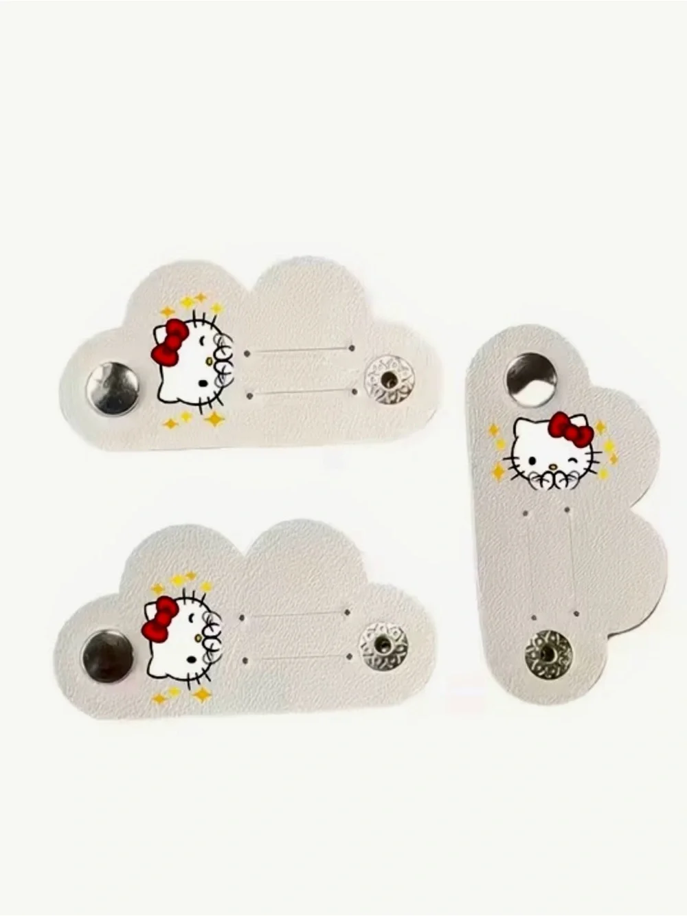 Heart-Shaped black / white & pink Kids Accessory with Cute Cat Design - 2 Pack